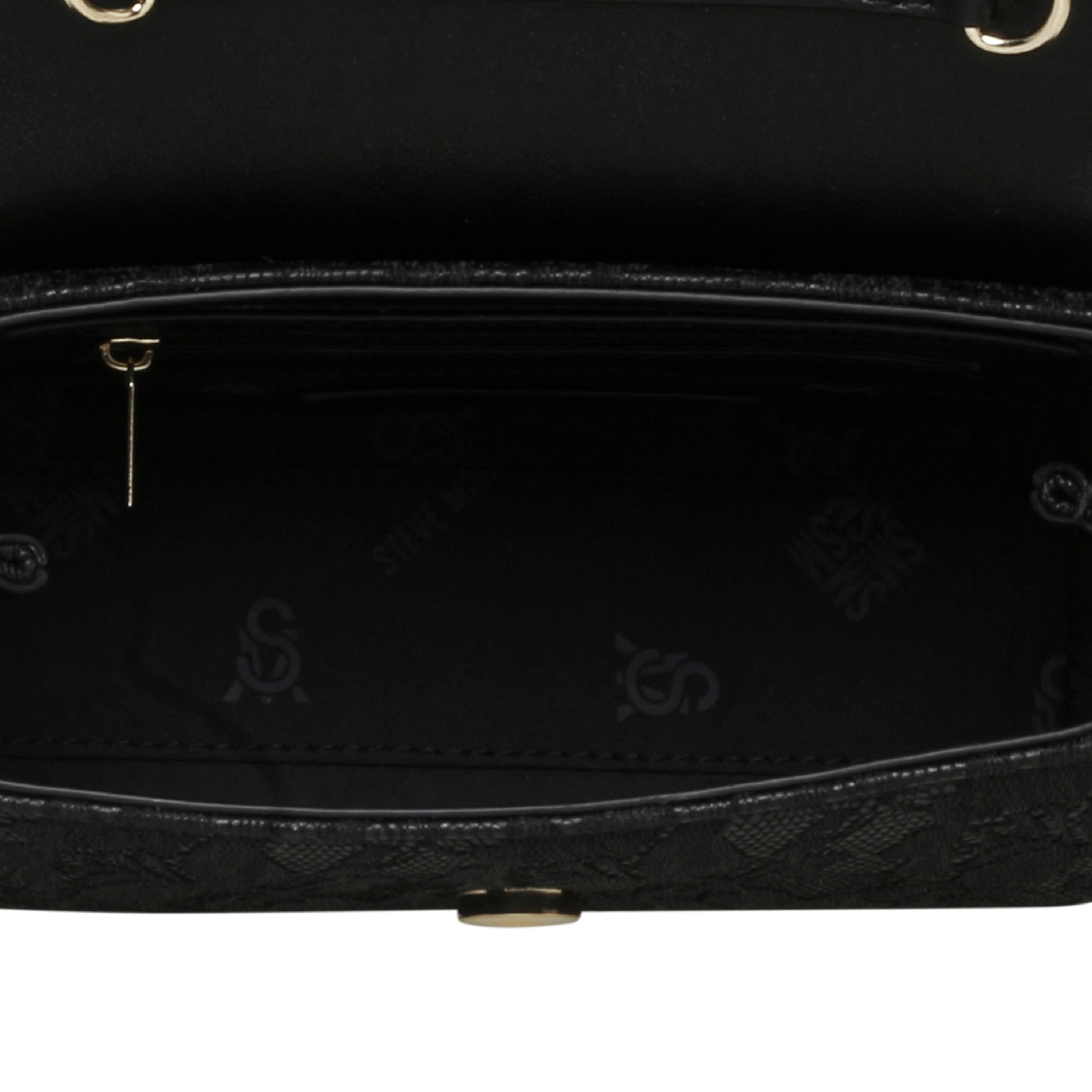 Steve Madden Bnylah sac bandoulière noir or rabat