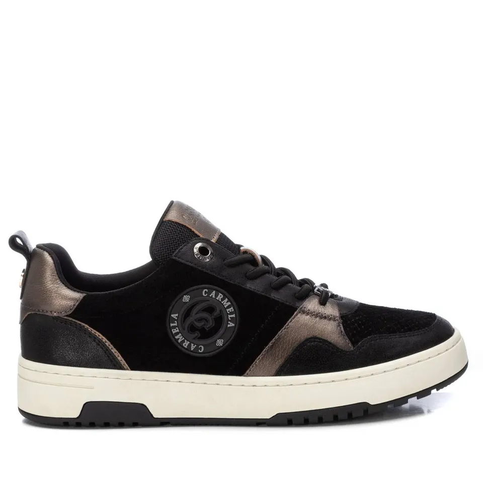 Carmela 16180802 basket cuir noir femme détails métal