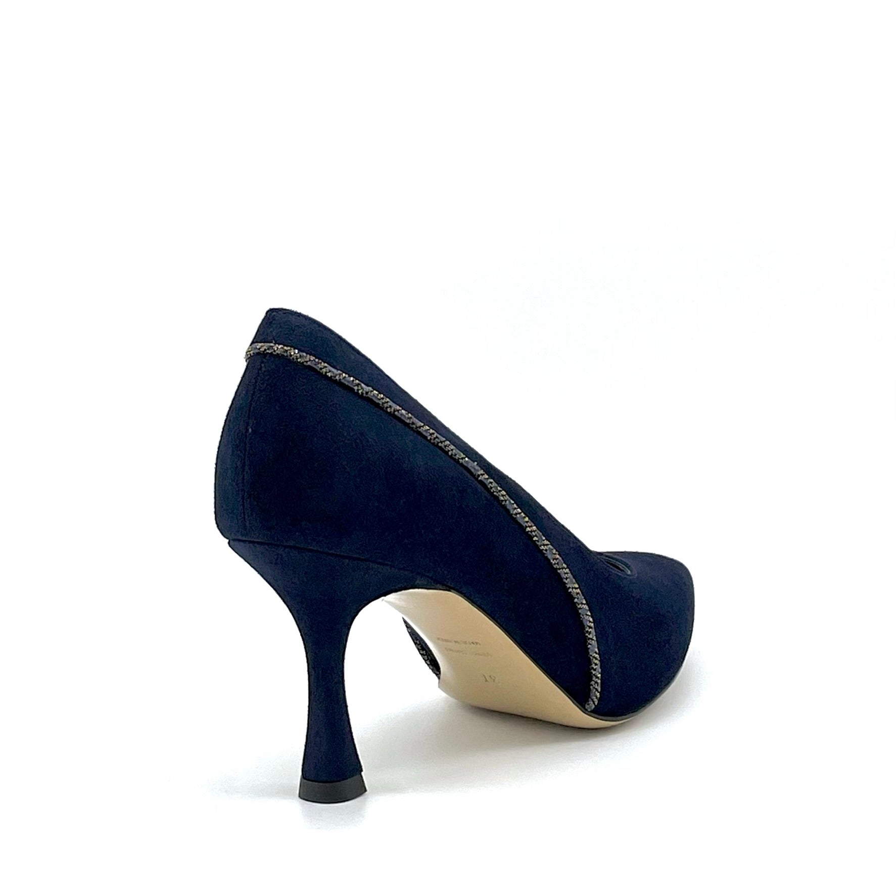 ELATA 54503 escarpin suède bleu talon 7,5 cm