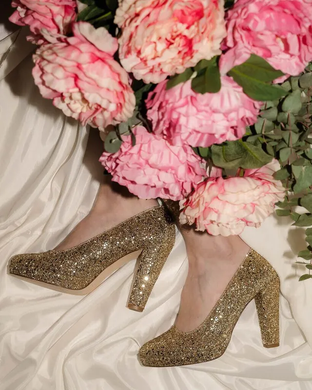Dessine Moi Un Soulier Plateforme escarpin glitter champagne