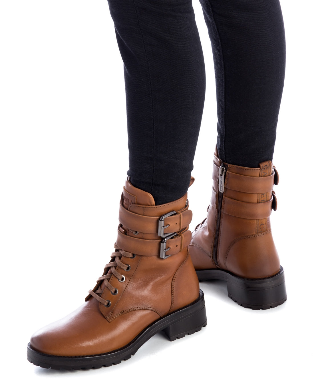 Carmela 16003902 bottine militaire marron cuir