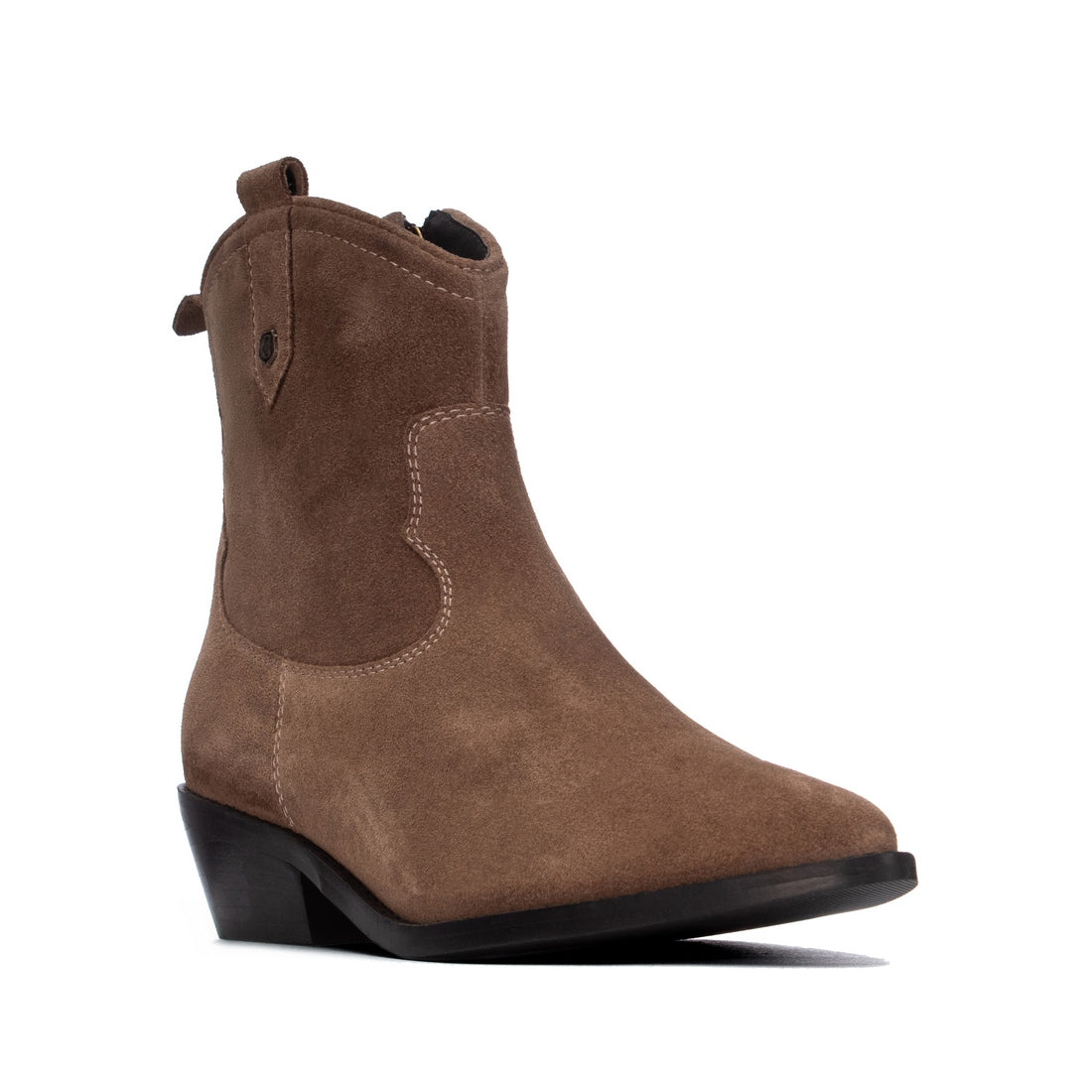 Carmela 16417504 bottines cuir taupe talon bas