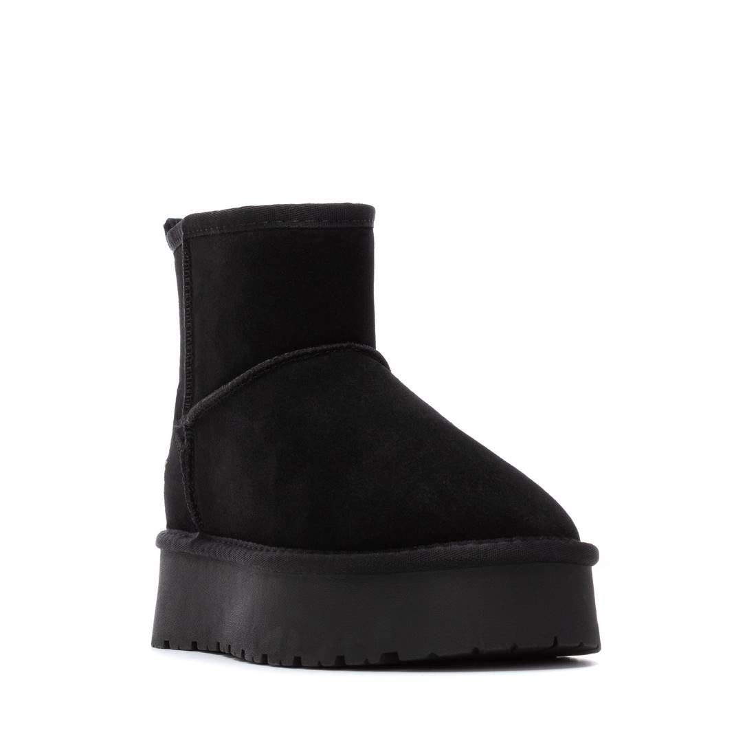 Carmela 16263205 bottines suède noires fourrées plates