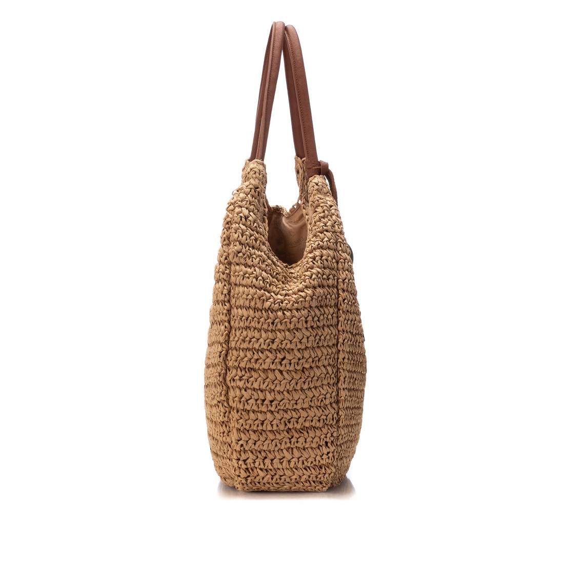 Carmela 18610405 sac épaule raphia marron zippé