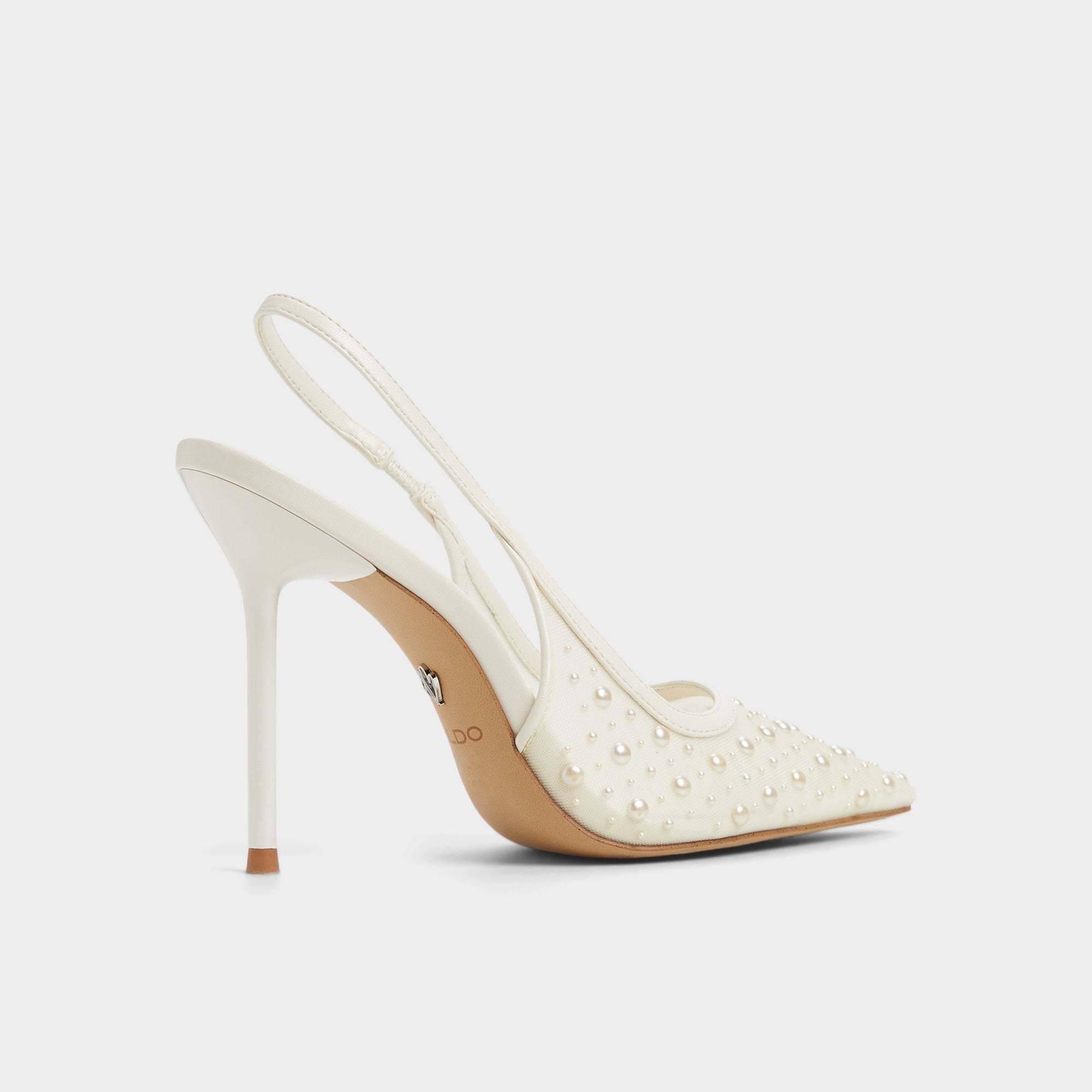 ALDO Pearlescent escarpins blancs perles maille