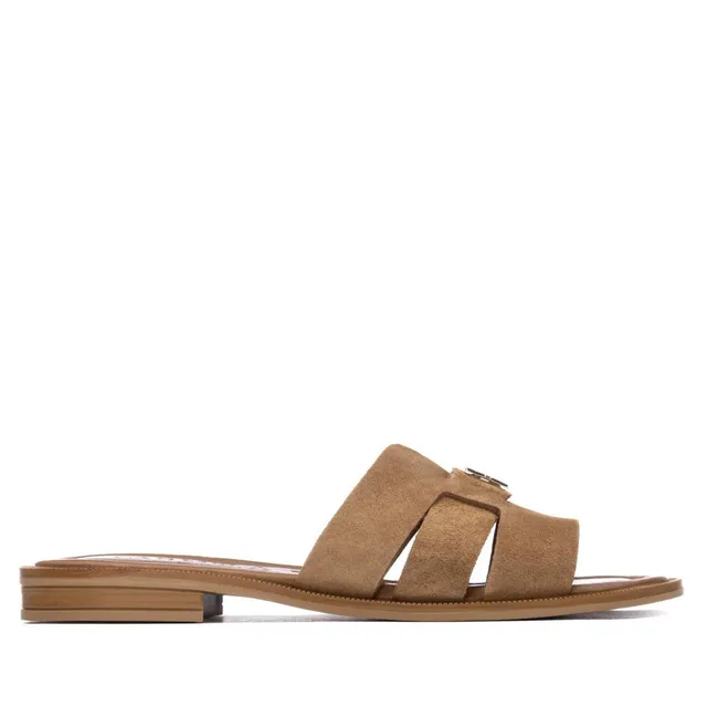 Carmela 16306104 sandales plates cuir taupe
