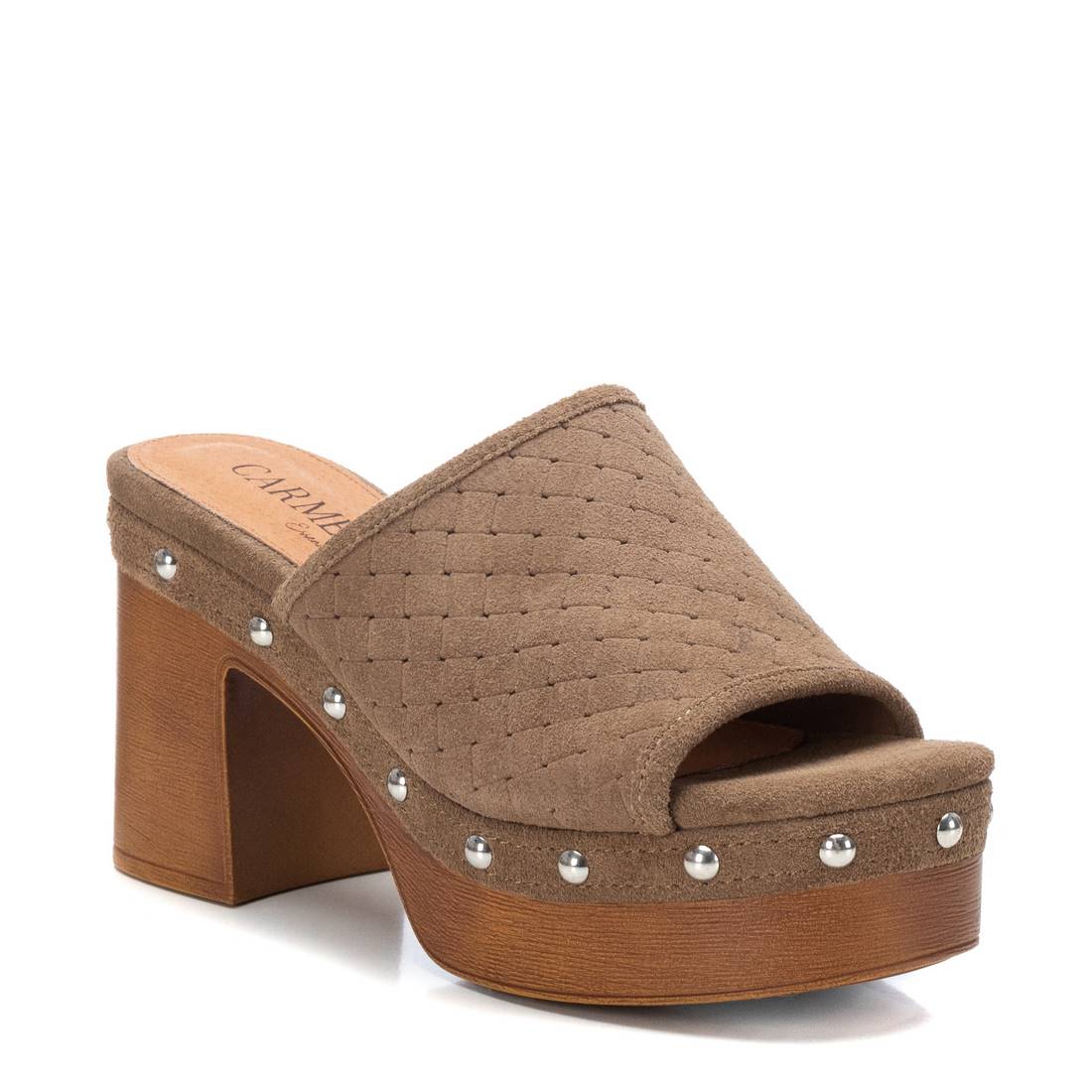 Carmela 16060501 sabot femme marron talon bois