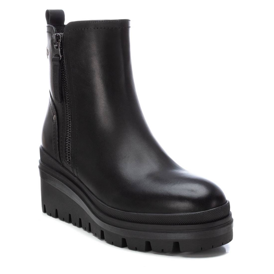 Carmela 16200901 bottines noir cuir compensées 5 cm
