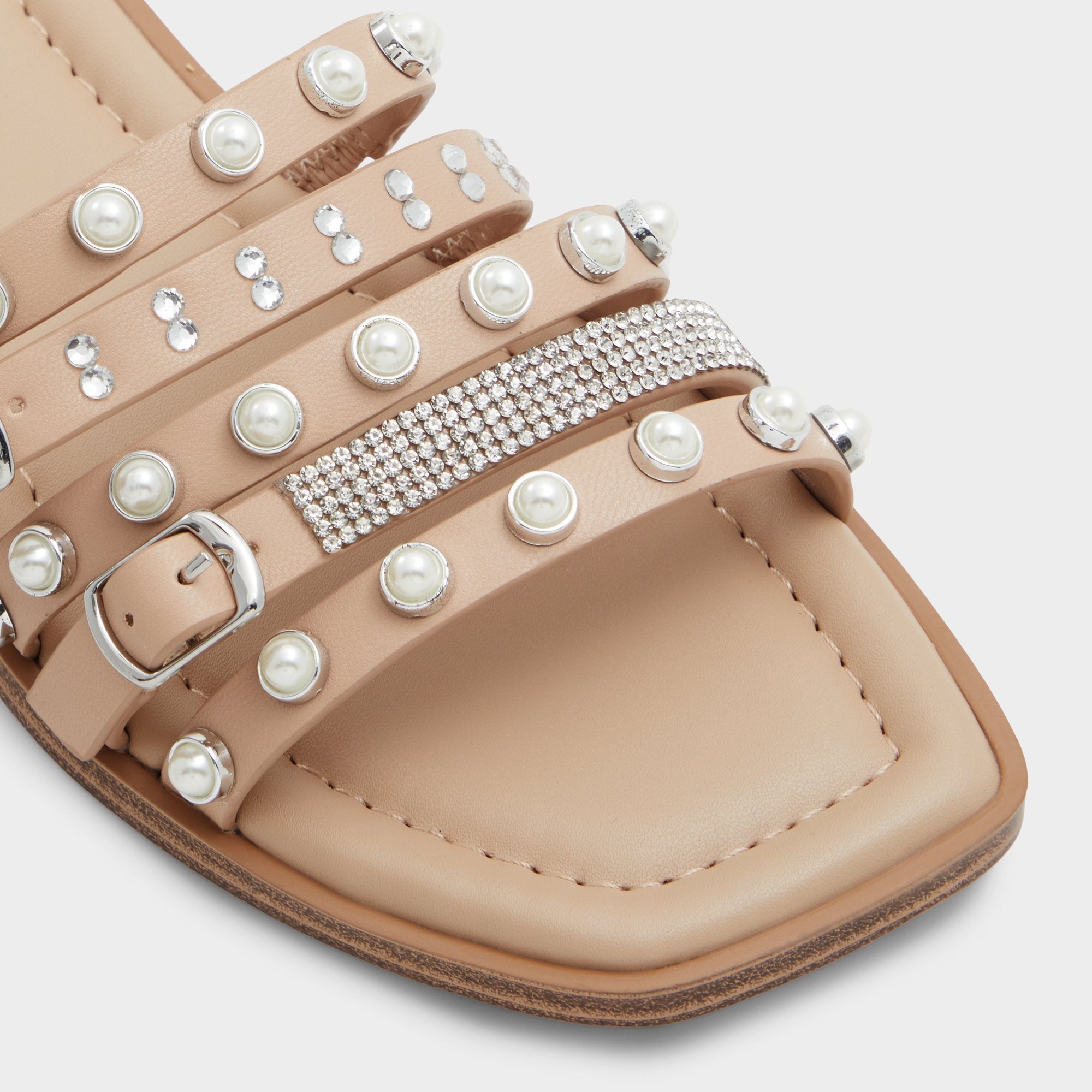ALDO Pearlyne mules beiges à perles boucle