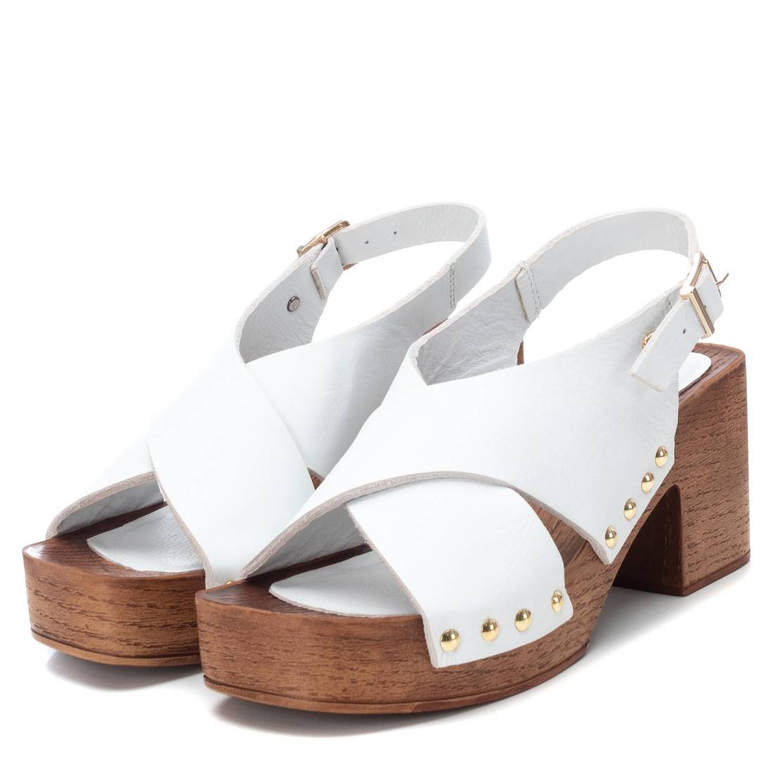 Carmela 16078106 sandale cuir blanche talon 7 cm