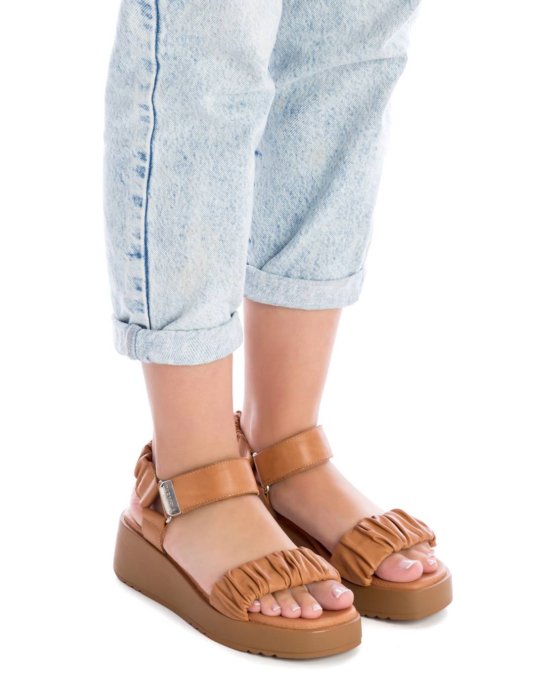 Carmela 16081108 sandales femme marron cuir plates