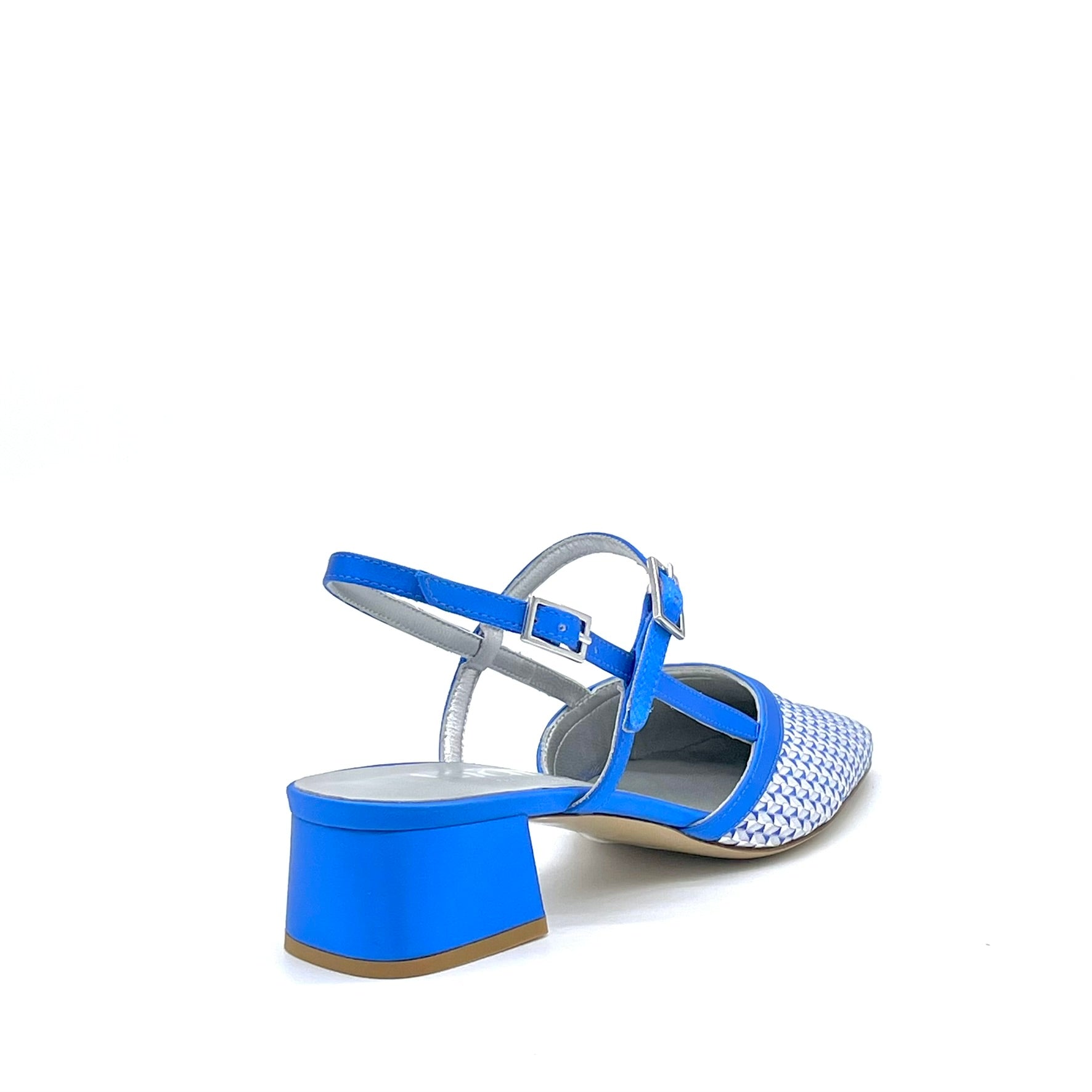 Elata 16165 slingback bleuette satin fantaisie talon 3,5 cm
