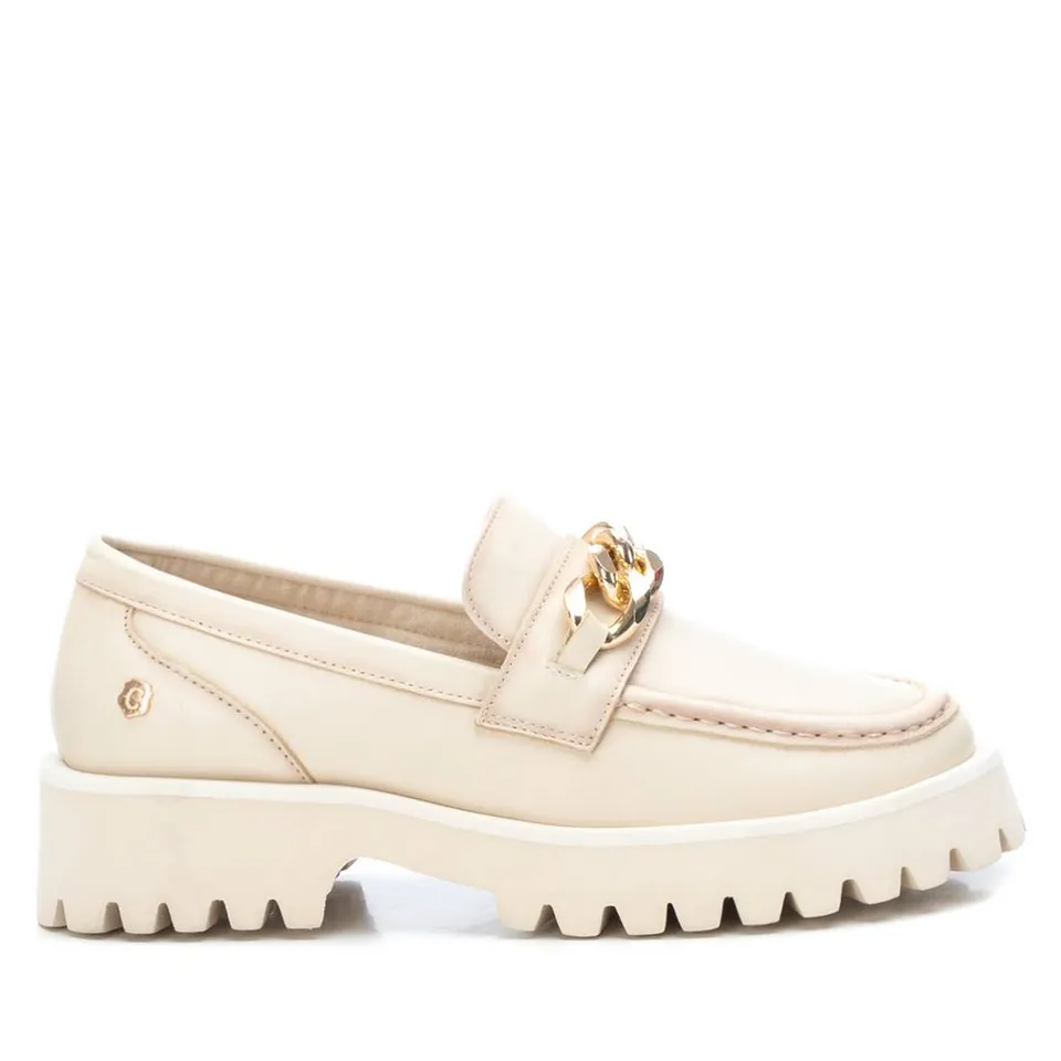 Carmela 16097504 mocassin cuir blanc chaîne