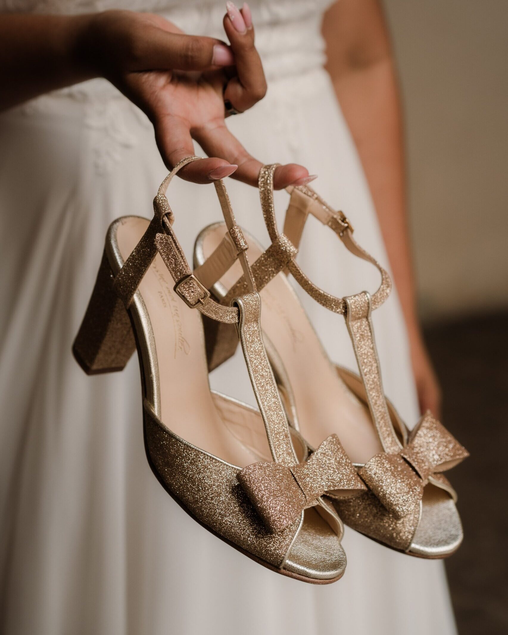 Dessine Moi Un Soulier Charlotte sandales paillette champagne irisé