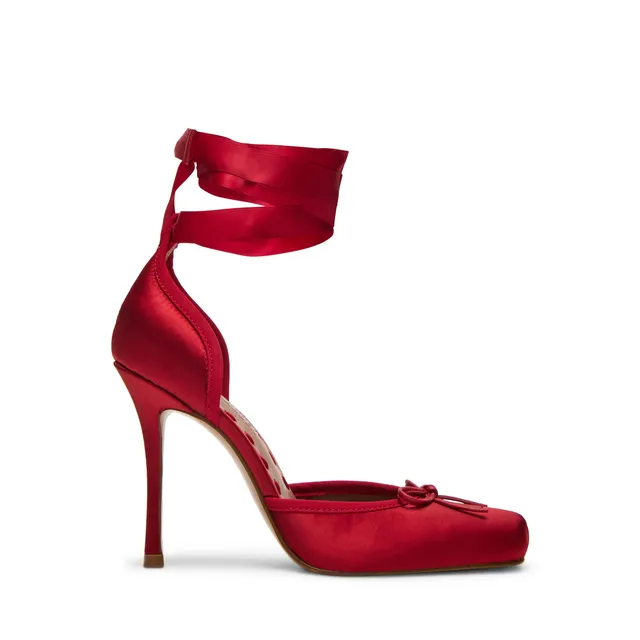Steve Madden Larina escarpin rouge satin talon 10 cm