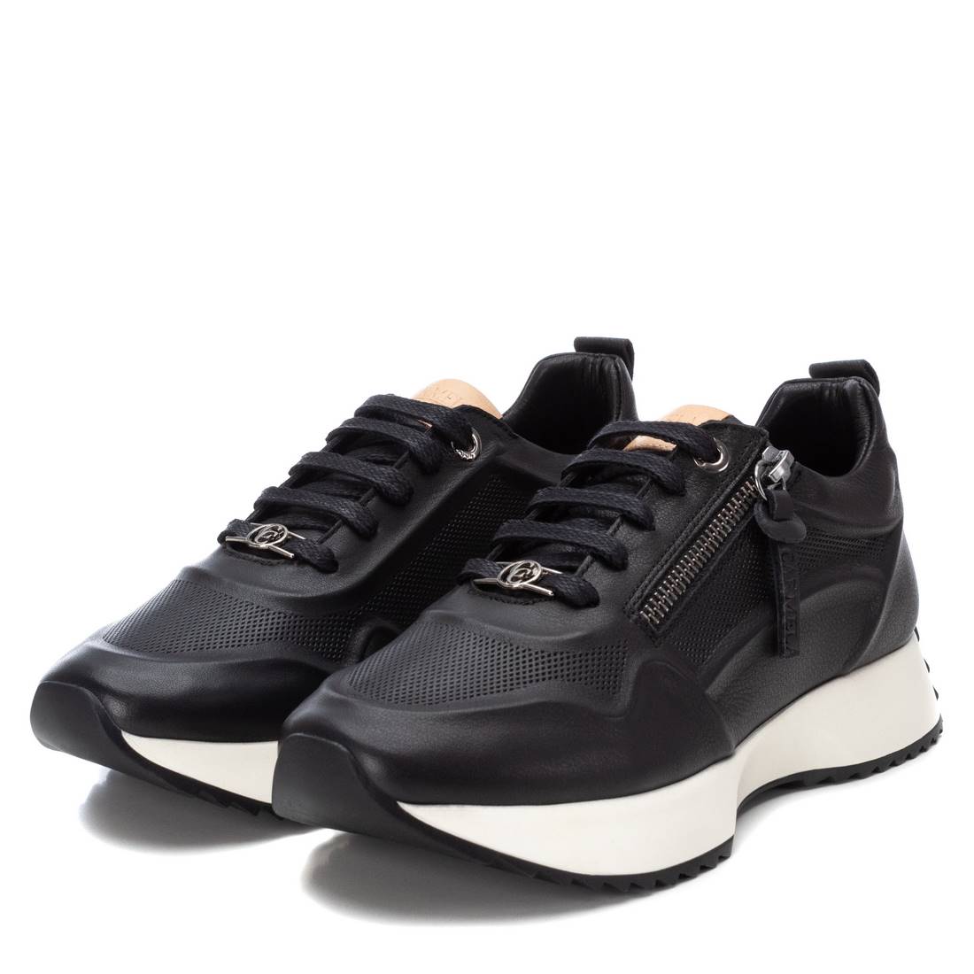 Carmela 16067002 sneaker cuir noir à zip