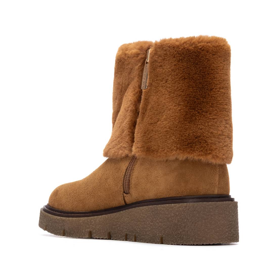 Carmela 16267101 bottines femme camel plates fourrées