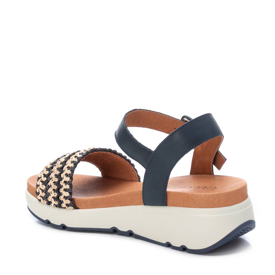 Carmela 16059002 sandales cuir bleu raphia