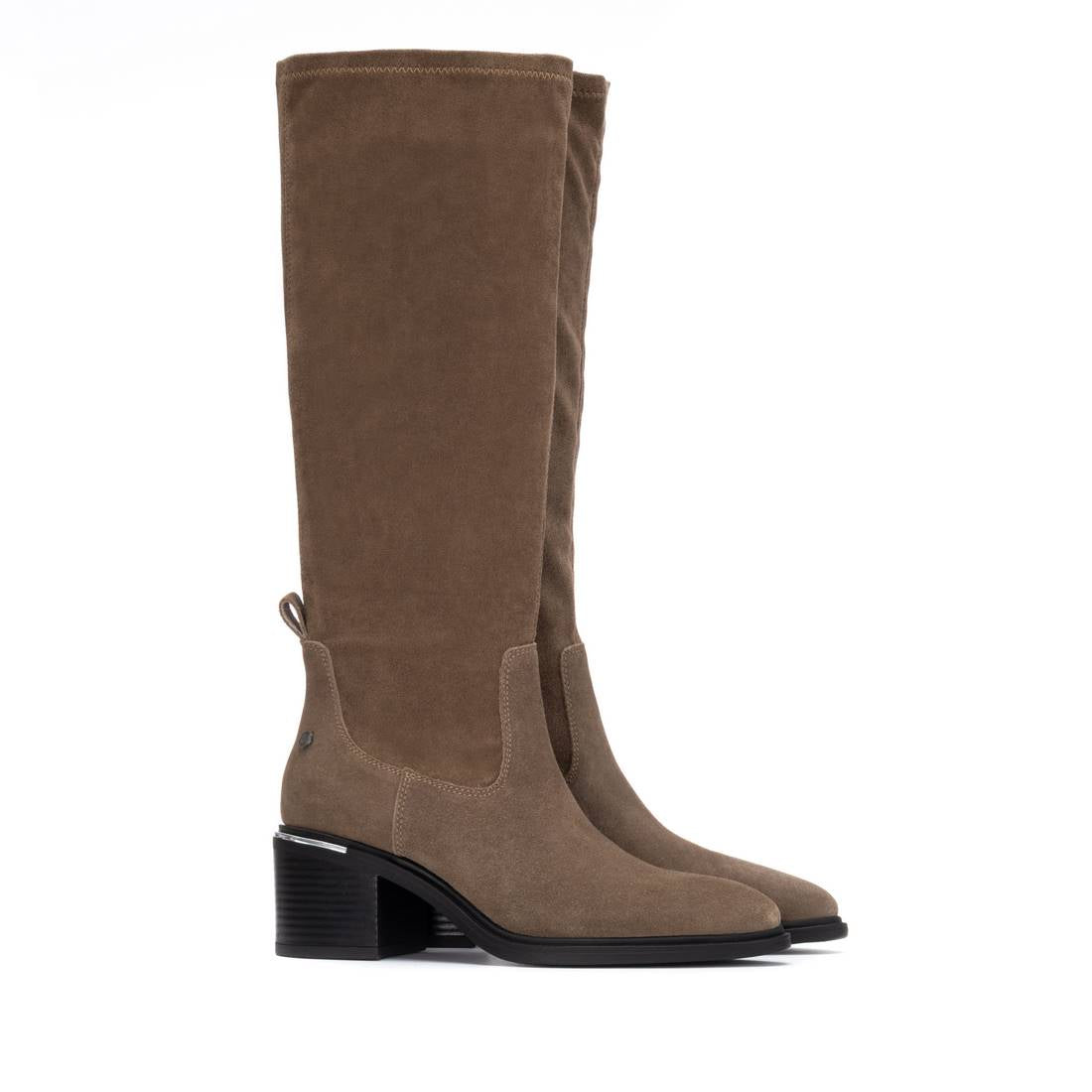 Carmela 16264601 bottes suède taupe talon moyen