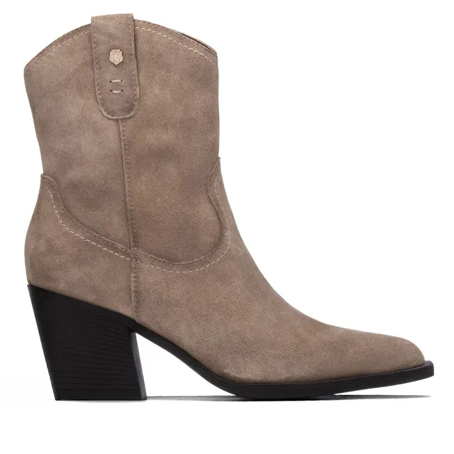Carmela 16438702 bottines cuir taupe talon