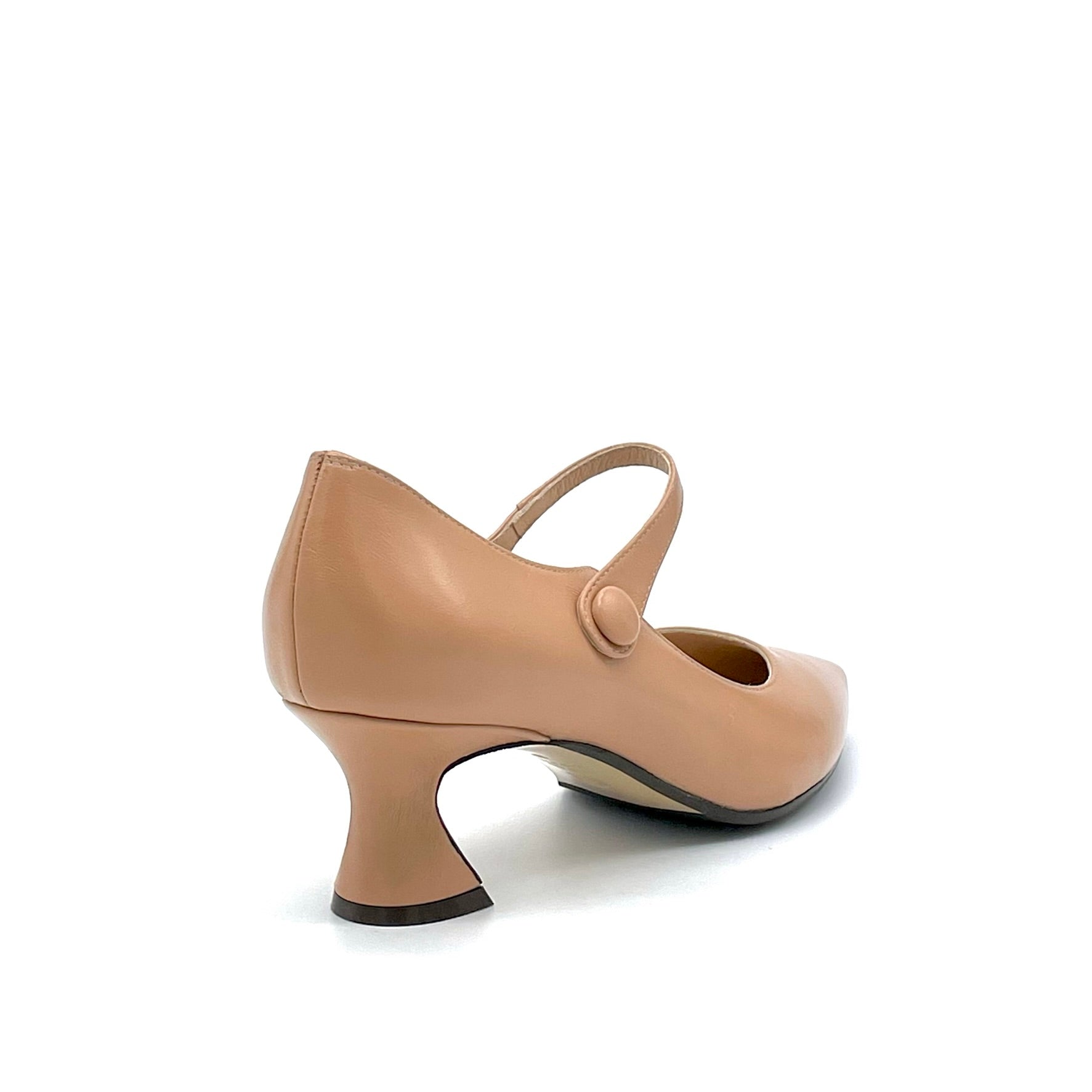 ELATA 52512 escarpins Mary Jane cuir beige talon 5,5 cm
