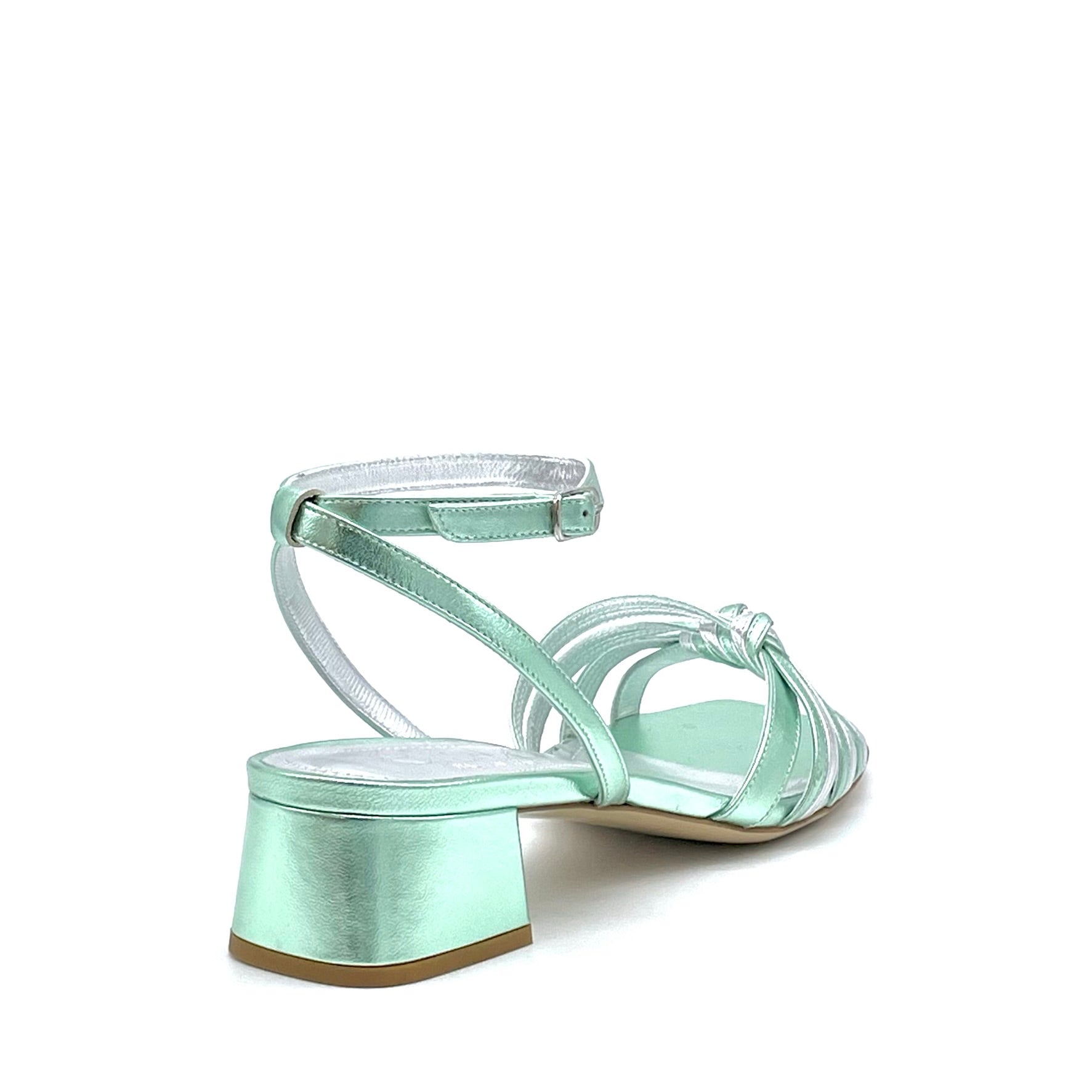 ELATA 15154 sandales cuir menthe argent talon 3,5 cm