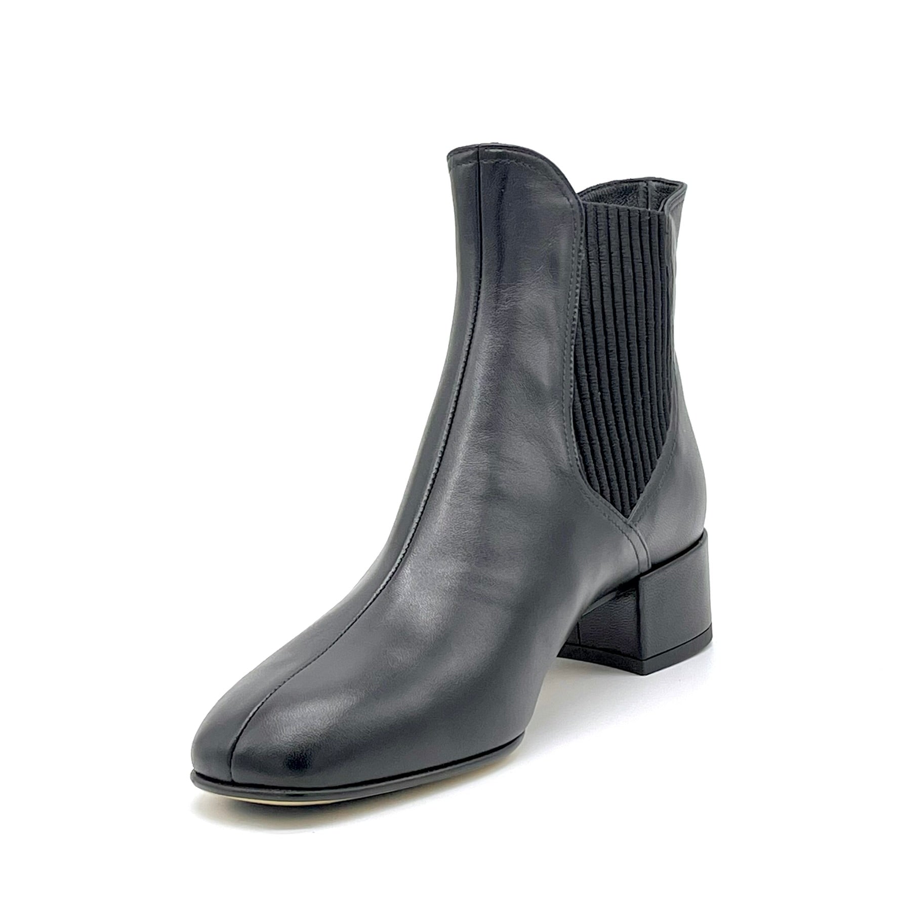 ELATA 56545 bottines cuir noir talon 3,5 cm