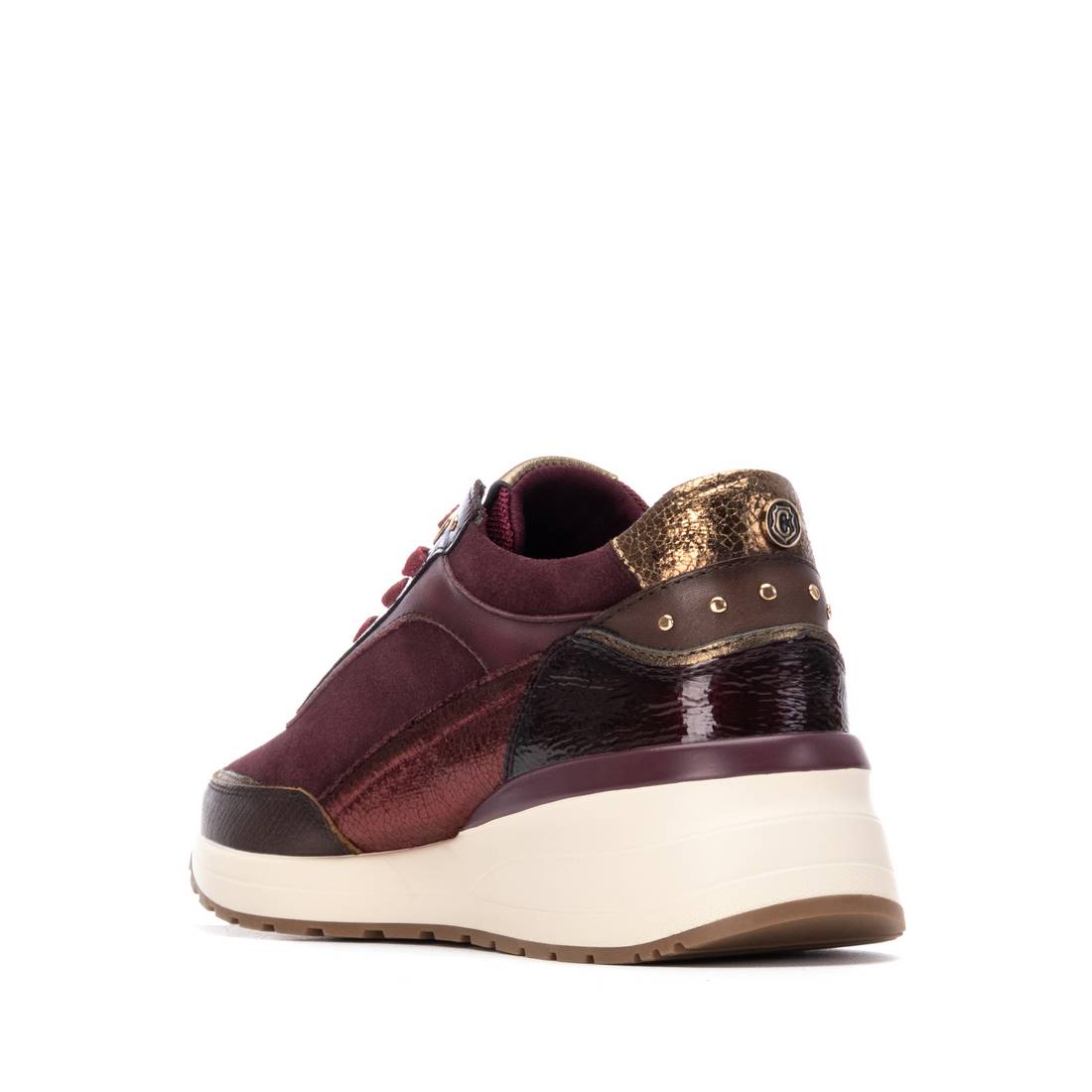 Carmela 16265203 baskets cuir bordeaux cloutées
