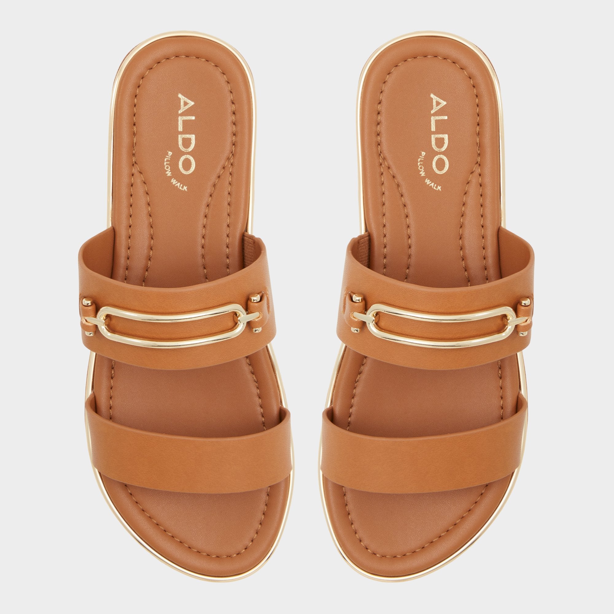ALDO Lagoon sandales plates marron deux brides