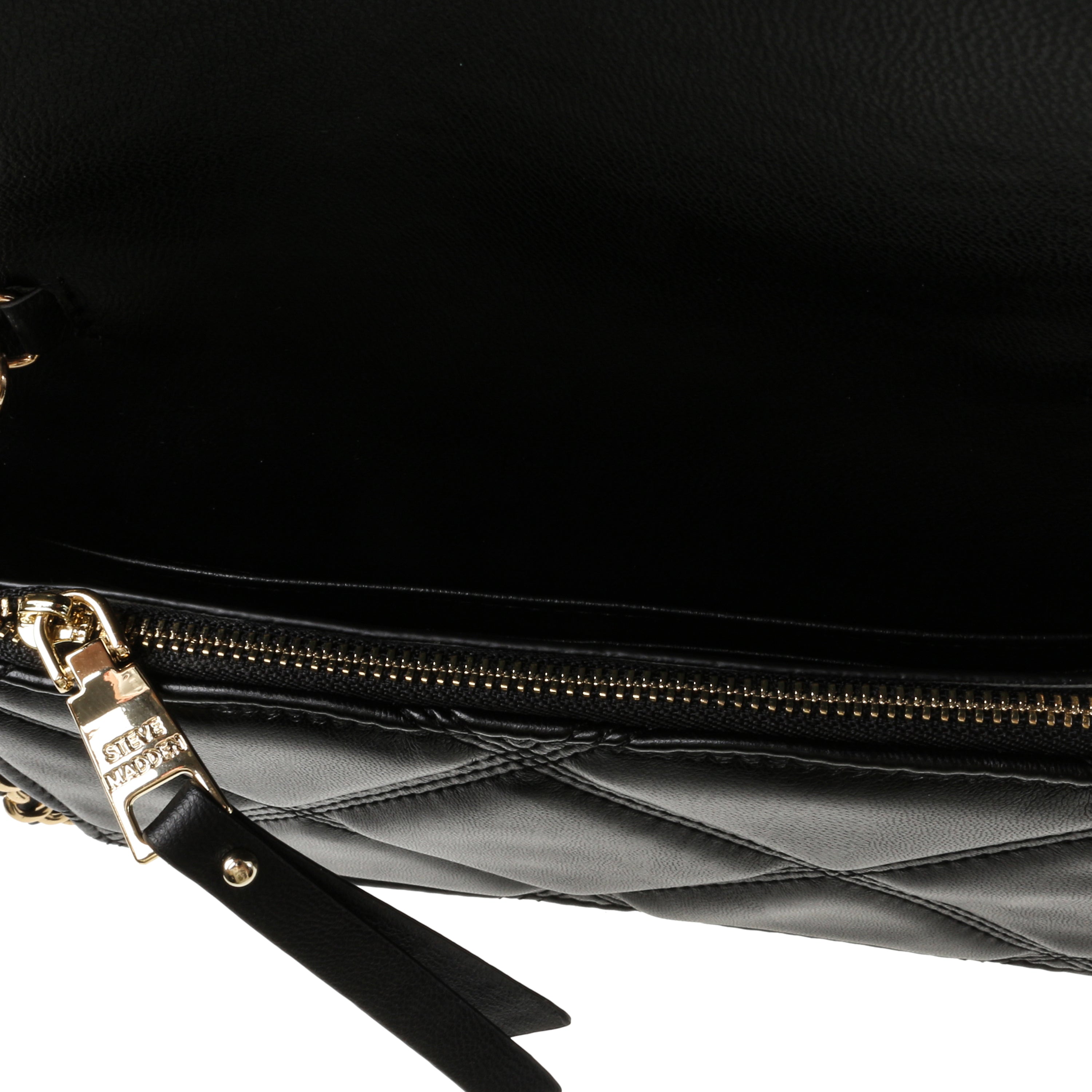 Steve Madden Bendue sac noir doré 19 cm zip