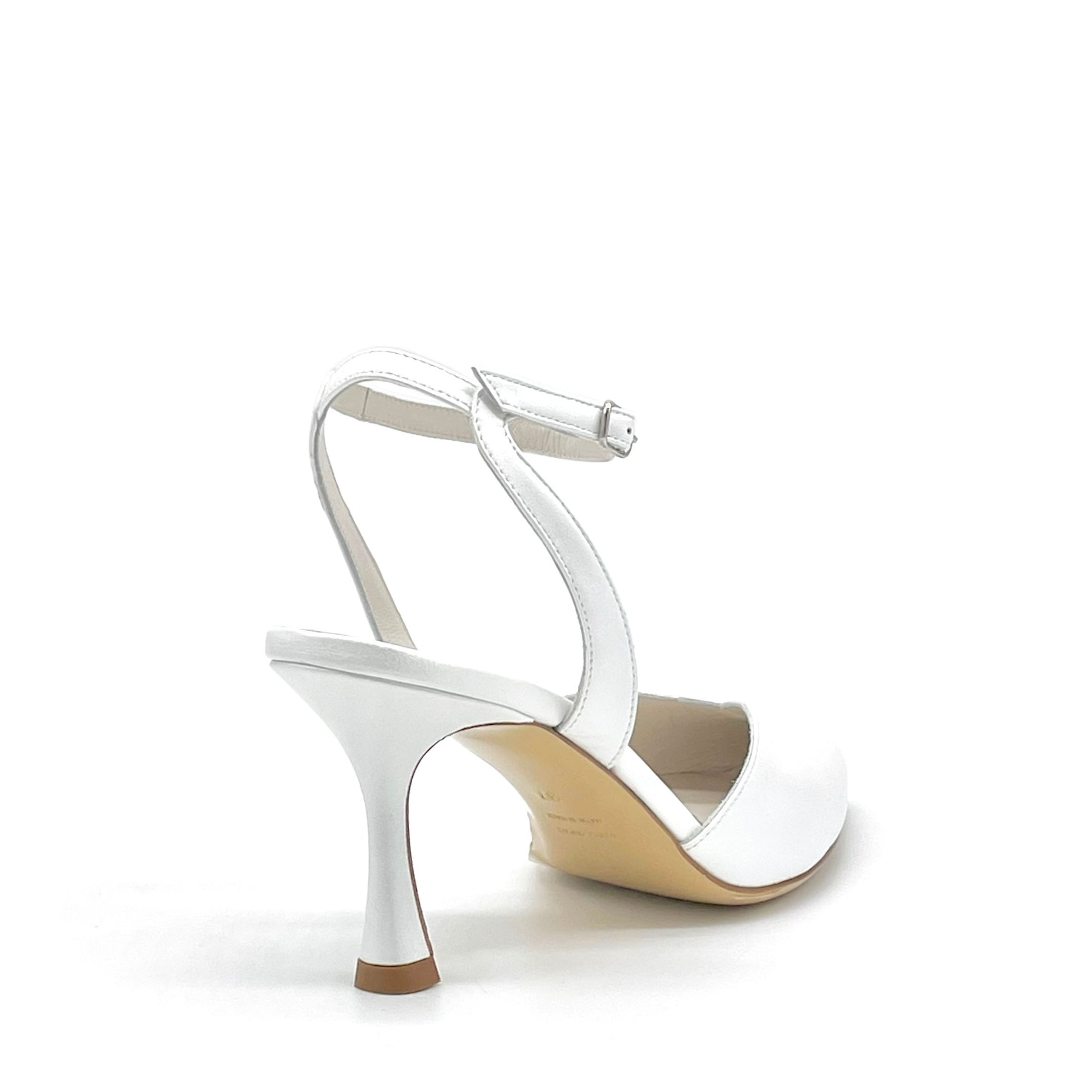 Elata S2532 slingback cuir perlé blanc talon 7,5 cm