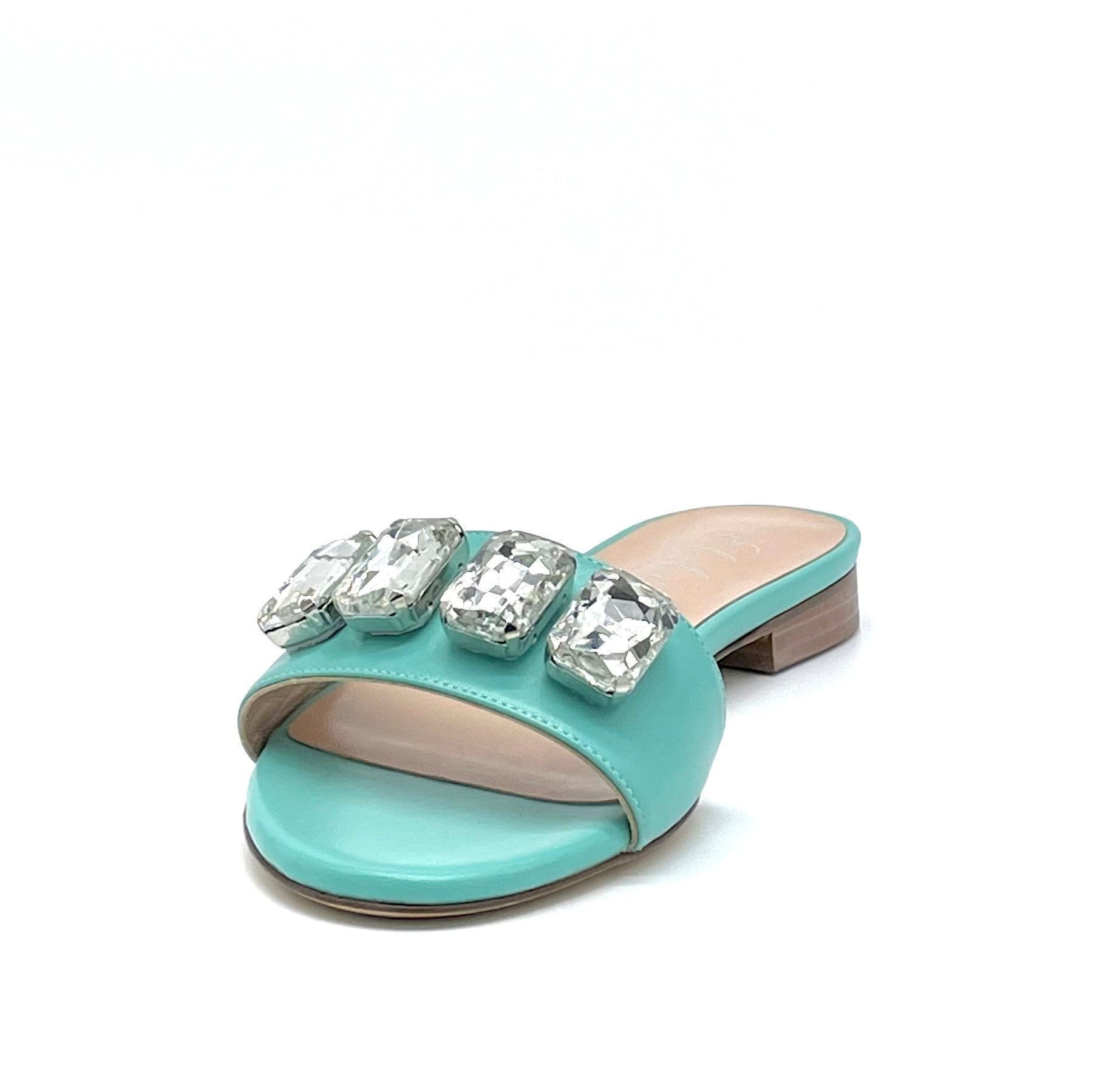 ELATA Gemma 11112D mules cuir bleu talon 1 cm