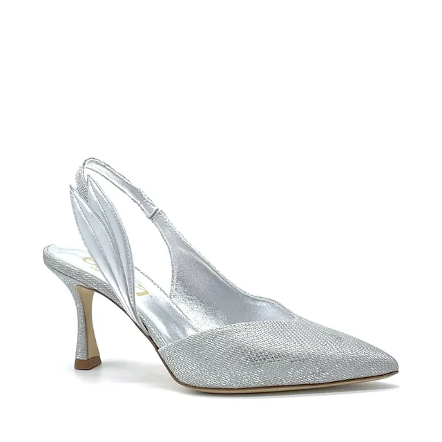 Elata 16151 slingback argent 37 talon 7,5 cm cuir