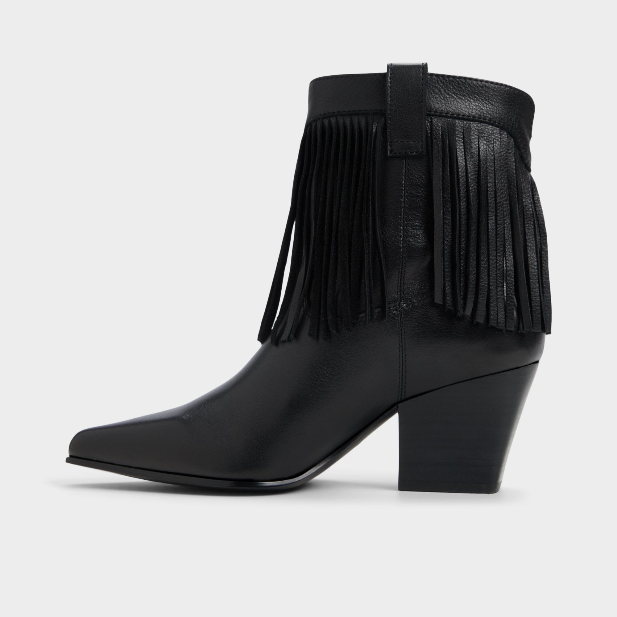 ALDO Jollene bottines cuir noir franges femme