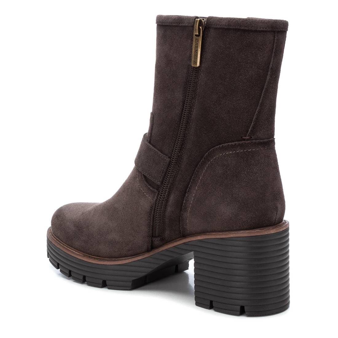 Carmela 16191204 bottine motarde cuir gris talon 7cm
