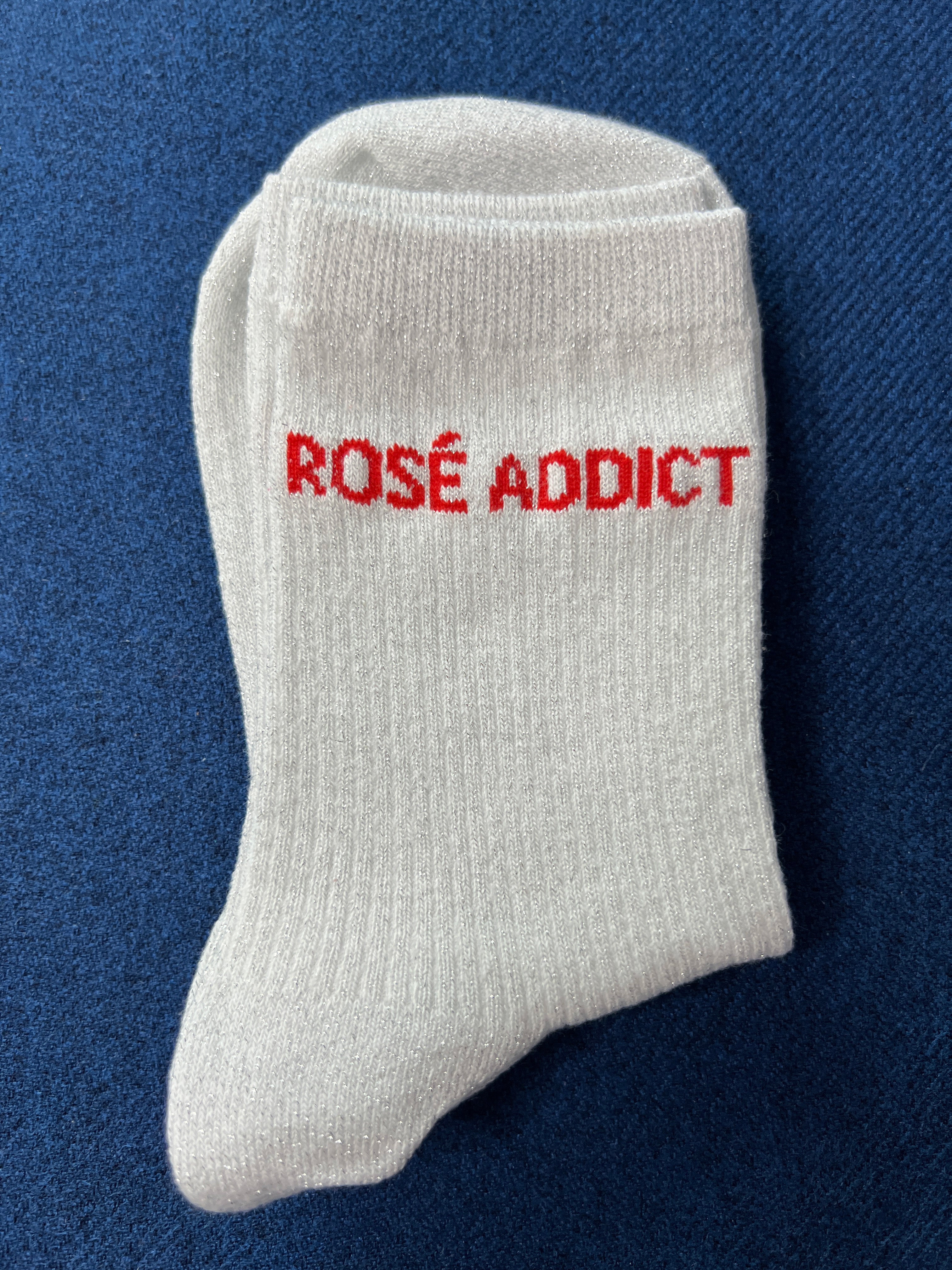 Coralie Masson Rosé Addict chaussettes paillettes coton lurex