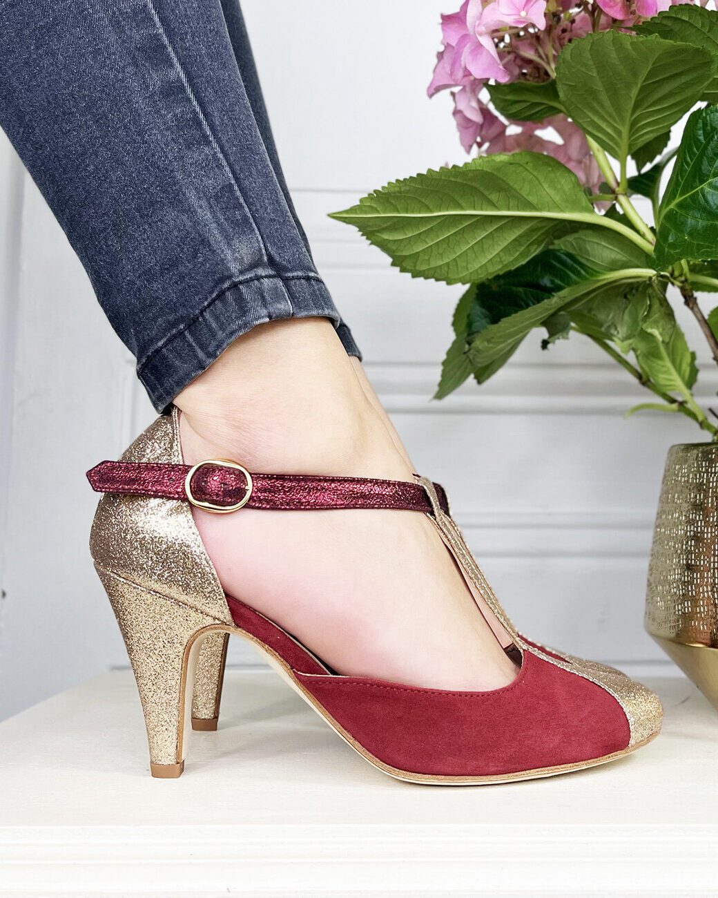 Dessine Moi Un Soulier Salomé paillettes champagne 37 escarpin