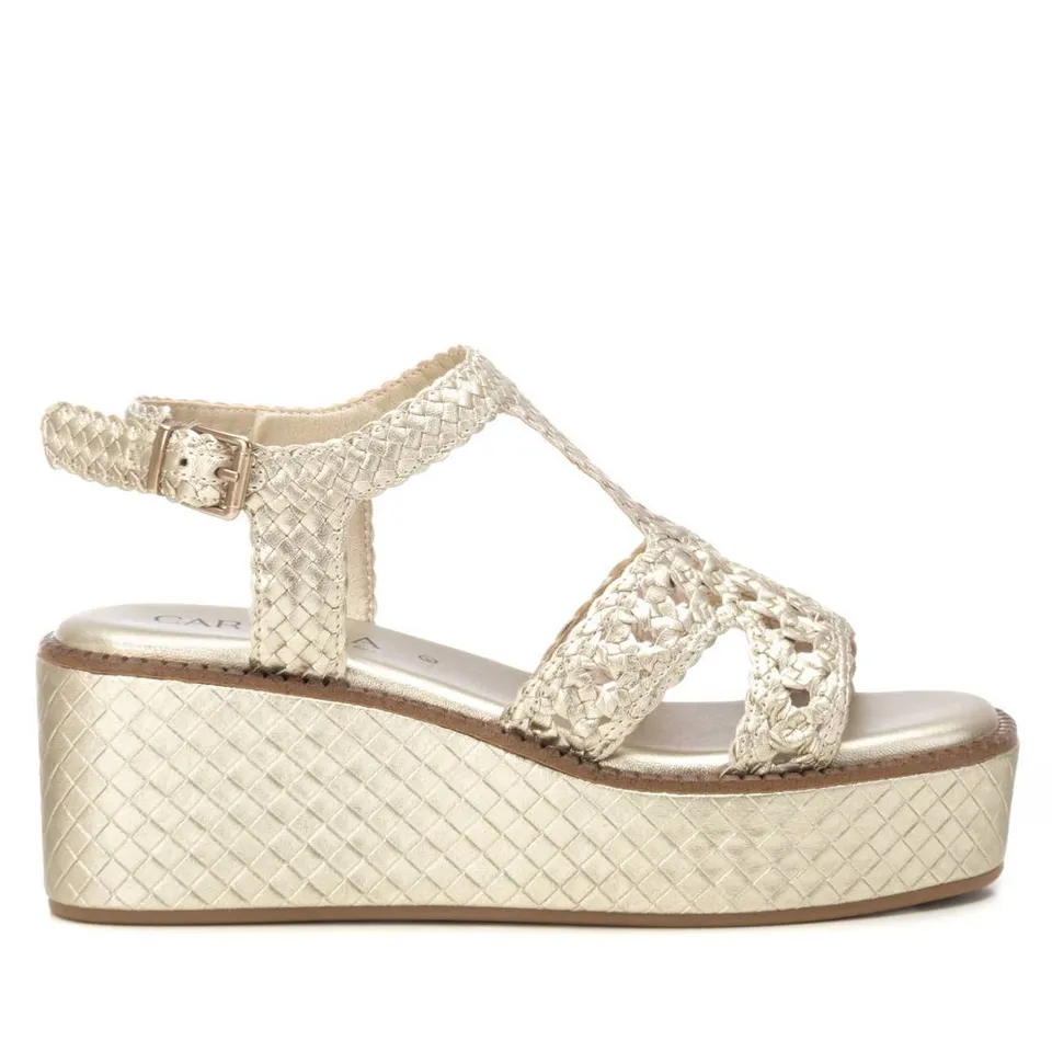 Carmela 16223101 sandale cuir doré compensée
