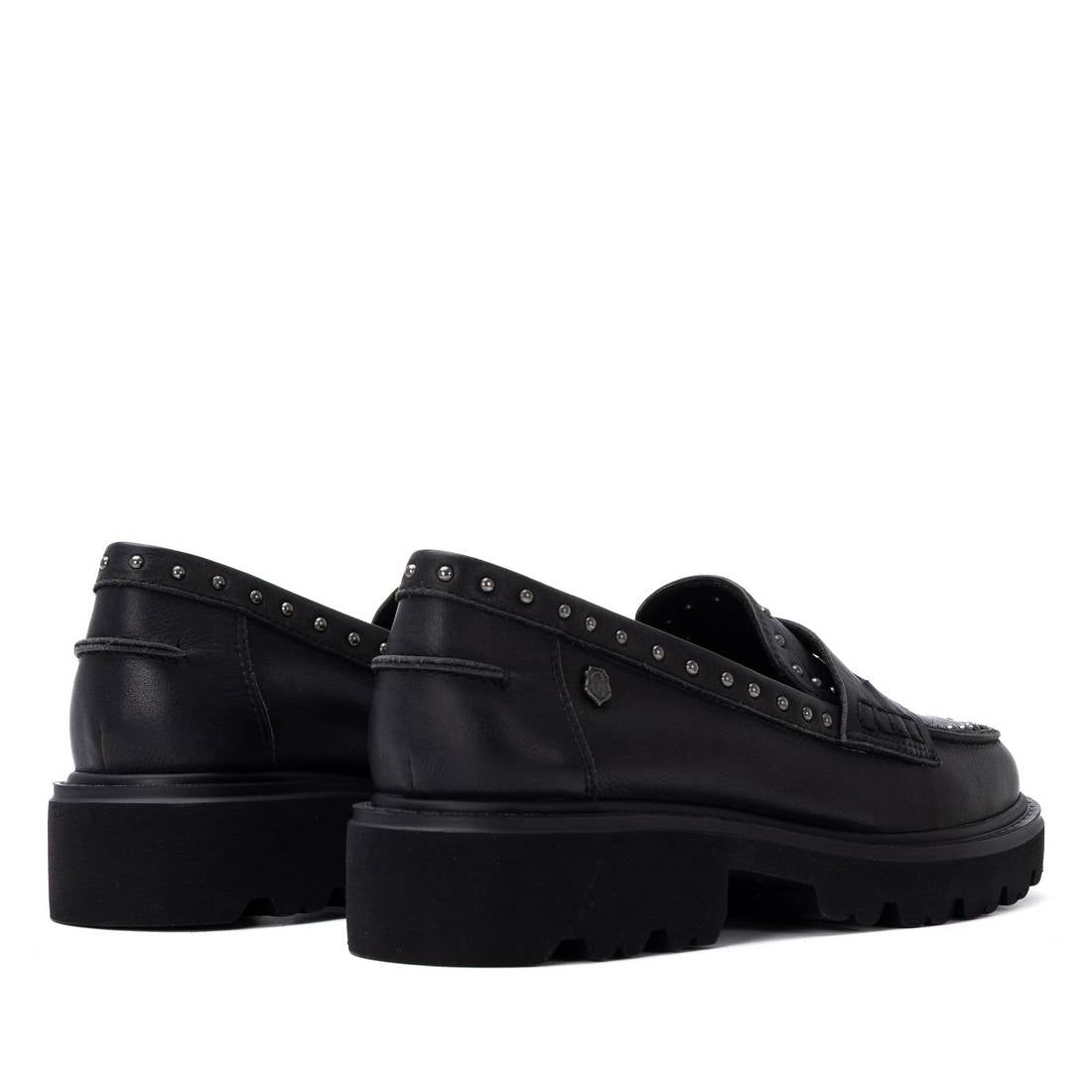Carmela 16427101 mocassin noir cuir semelle gomme