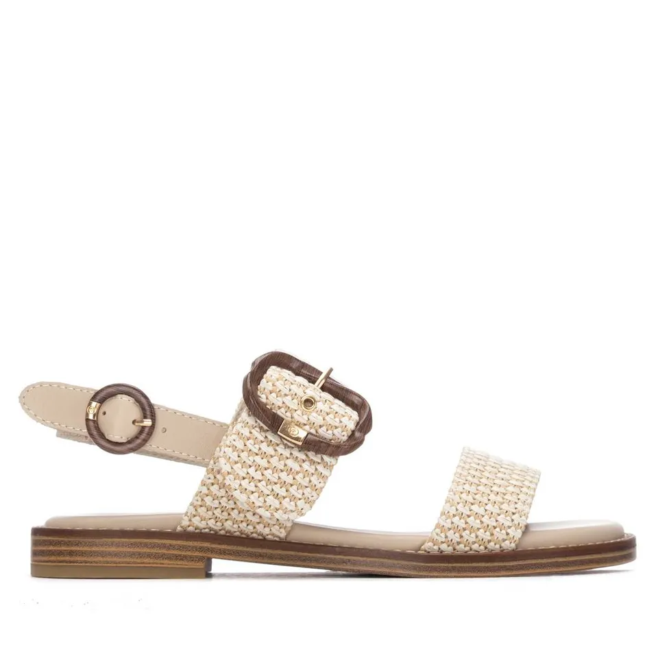 Carmela 16315902 sandale beige rafia boucle plate