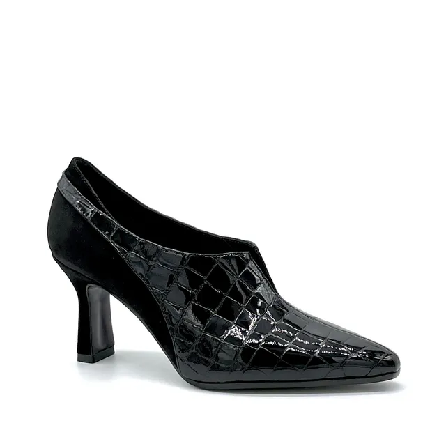 ELATA 52507 derbies cuir noir talon 7,5 cm