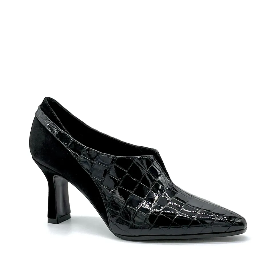 ELATA 52507 derbies cuir noir talon 7,5 cm