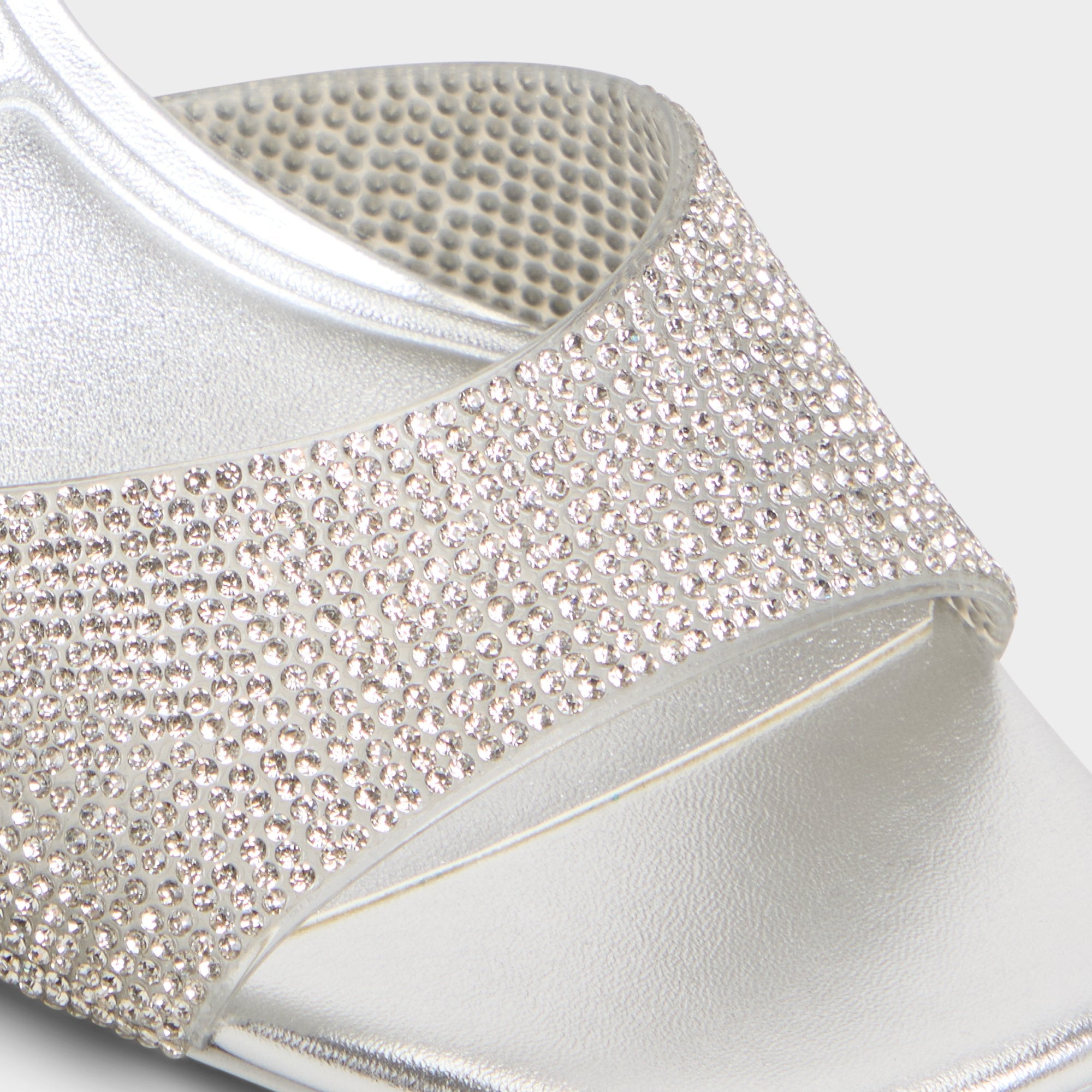 ALDO Andyana sandales talon aiguille argenté strass