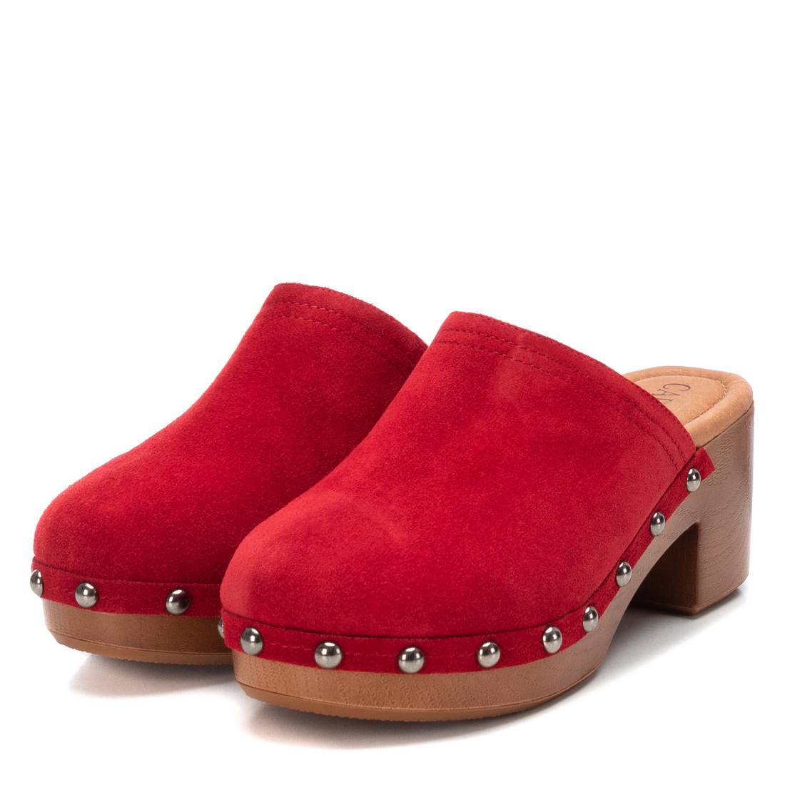 Carmela 16046107 sabot cuir rouge clouté talon 7 cm