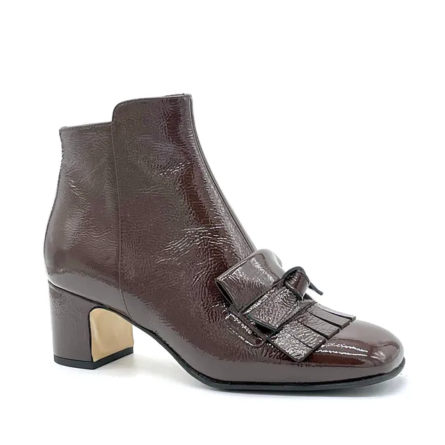 Elata 74712 bottine vernis marron talon 5,5 cm