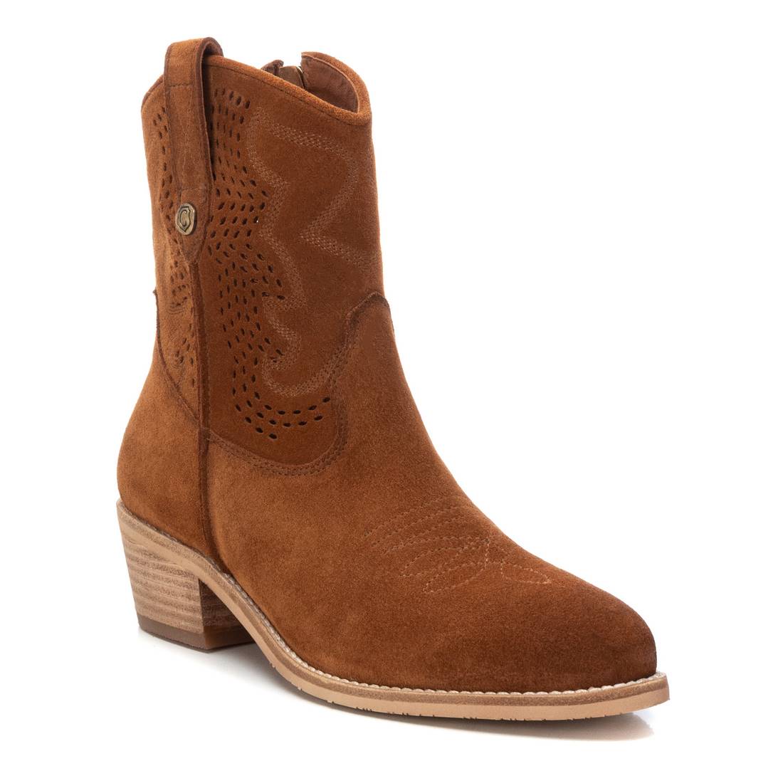 Carmela 16137001 bottine santiag cuir marron 5 cm