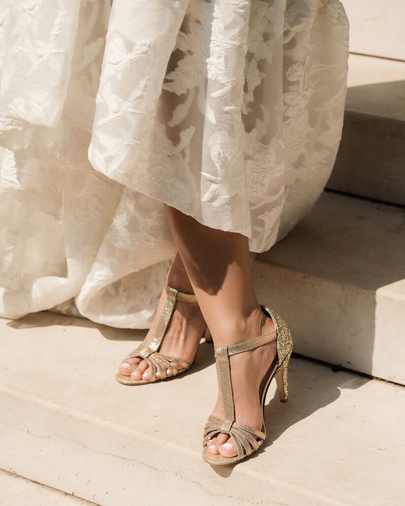 Dessine Moi Un Soulier Chloé sandales à talon paillettes champagne