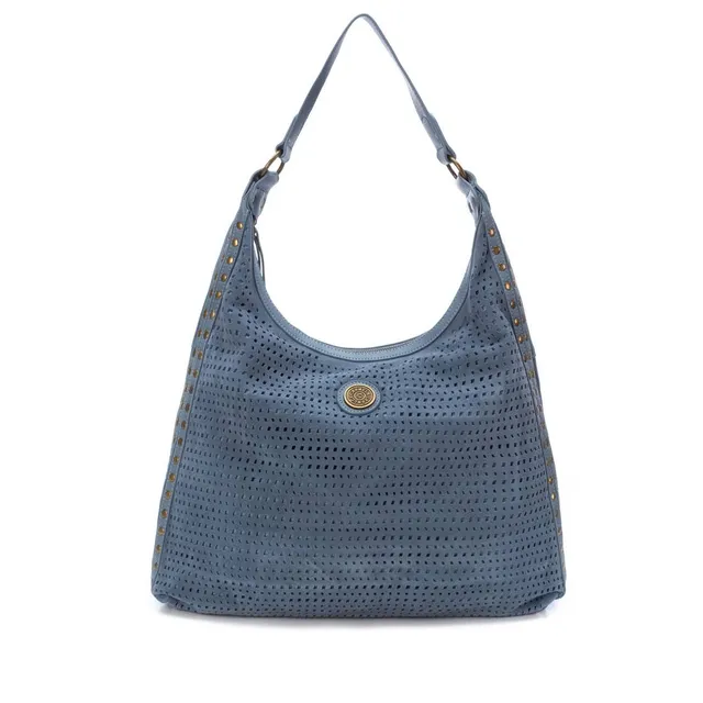 Carmela 18603903 sac cuir bleu épaule clouté