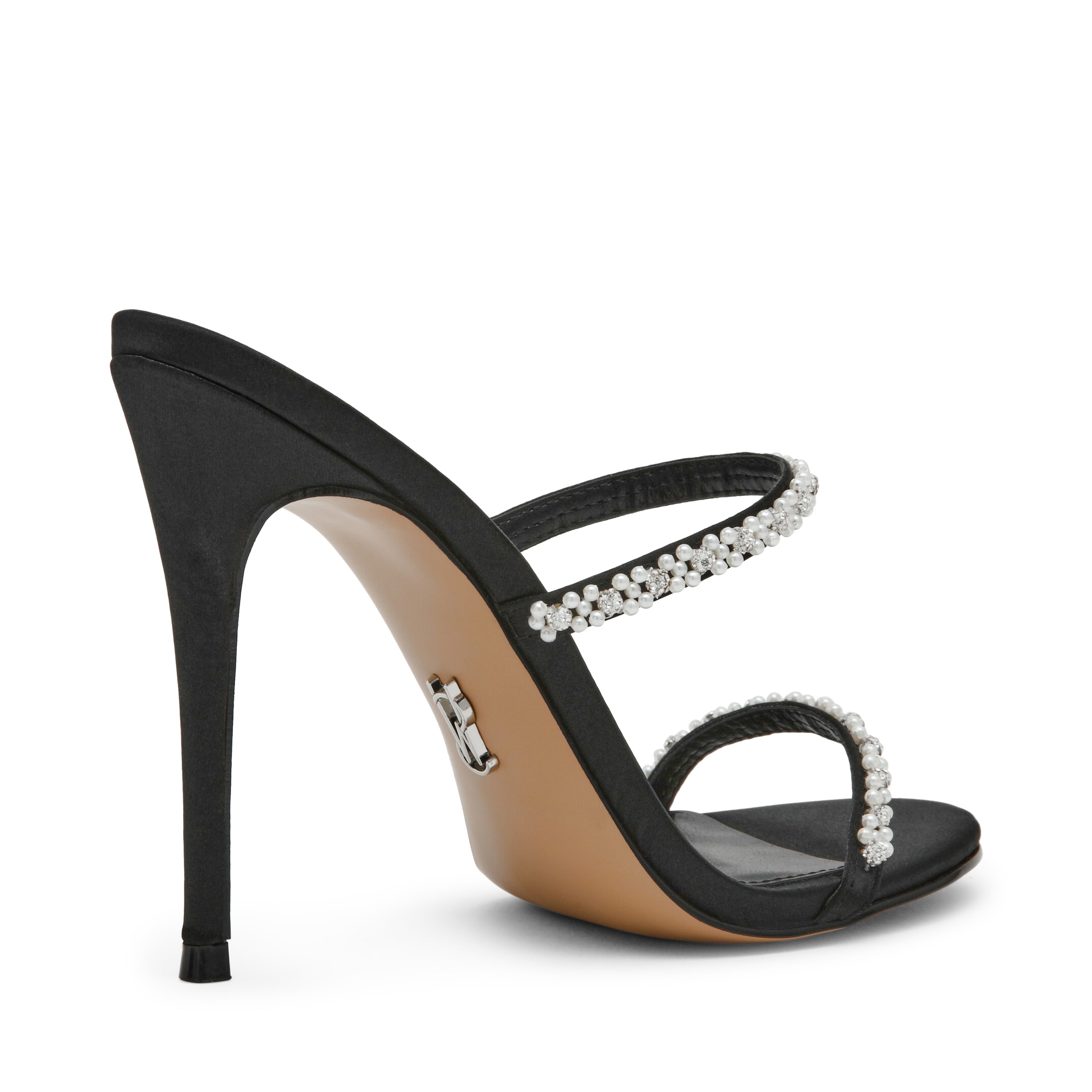 Steve Madden Bethani sandale noir satin talon 10 cm