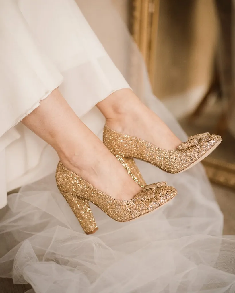 Dessine Moi Un Soulier Escarpin glitter champagne chaussure dorée